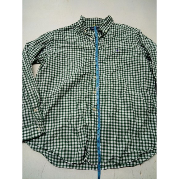 Ralph Lauren Classic Fit Long Sleeve Button Down Shirt Mens Size XL Green White - Picture 2 of 5